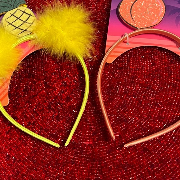 New Set of Two Pineapple & Peaches Ribbon Wrapped Headbands - Picture 12 of 12